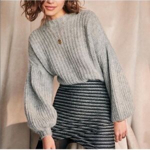 NWT Sezane OLRIC Sweater Gray szXS